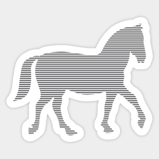 Horse - strips - gray and white. Sticker